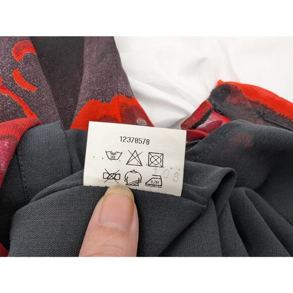 Vintage Elina Createur Burnout Black and Red Floral Women's 9 Dark Romantic - Picture 9 of 9